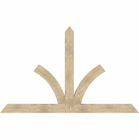 Ekena Millwork Richland Rough Sawn Timber Gable Bracket, Douglas Fir, 96"W x 60"H x 4"D x 6"F, 15/12 Pitch GBW096X60X0406RIC00RDF